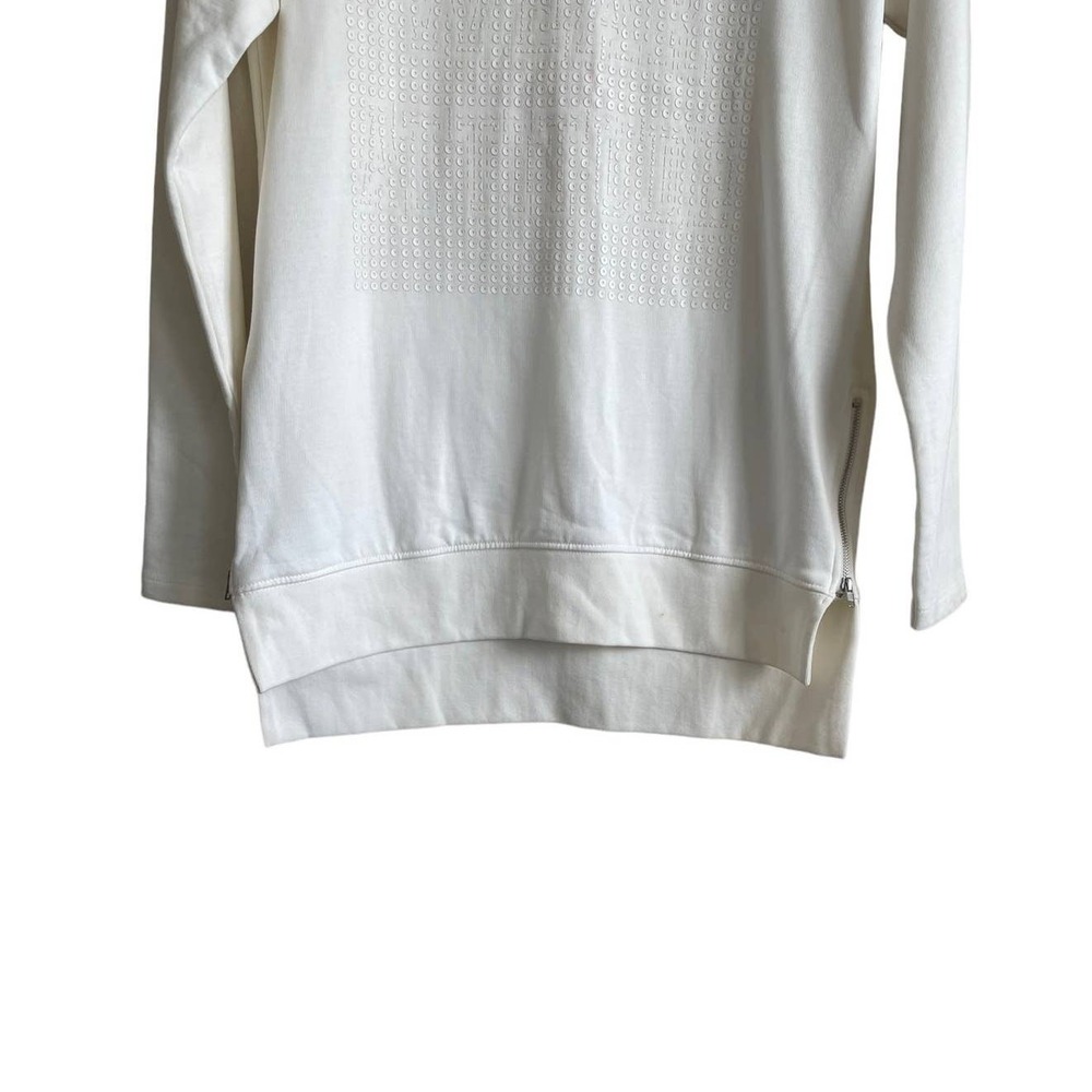 Noisy May Cream‎ Textured Mock Neck Sweatshirt XS Side Zip Minimalist Scandi Top - Picture 8 of 11
